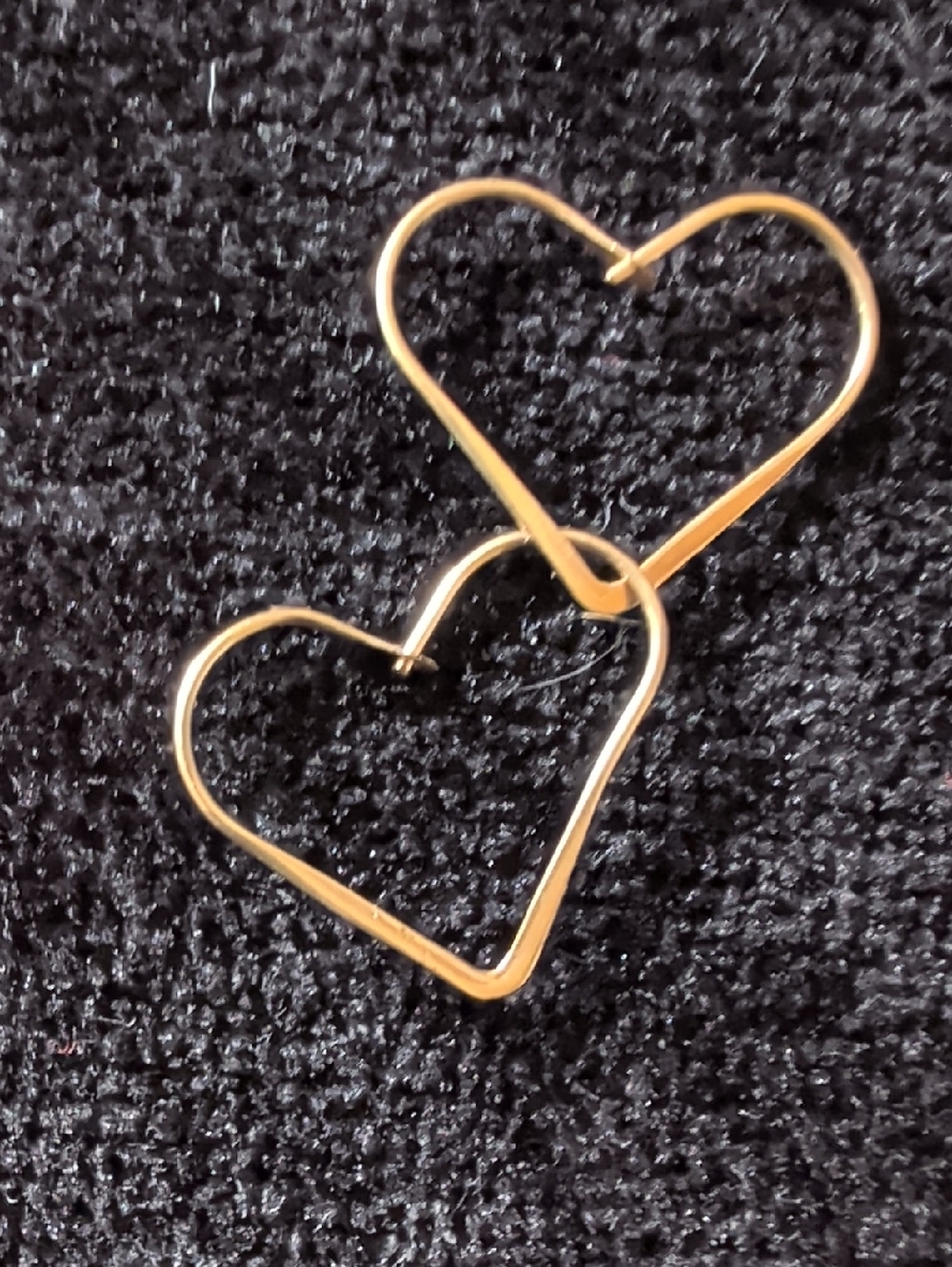 Gold Tone Minimalist Heart Hoop Earrings - Elegant Women’s Jewelry